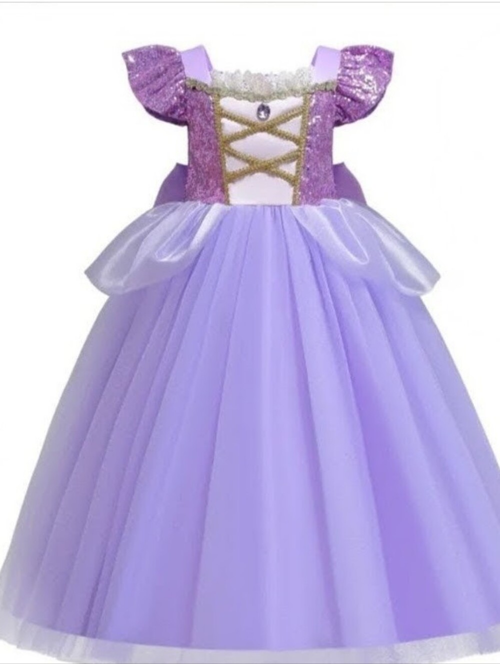 Kids Purple Princess Tulle Costume Dress